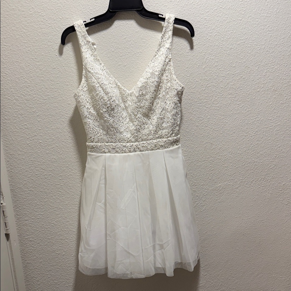 Teeze Me White Lace Mini Dress